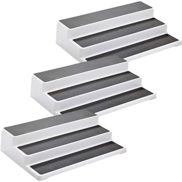 3 Tier Lazy Susan Spice Rack Non Skid Shelf Kitchen Pantry Cabinet Organizer - Picture 1 of 7